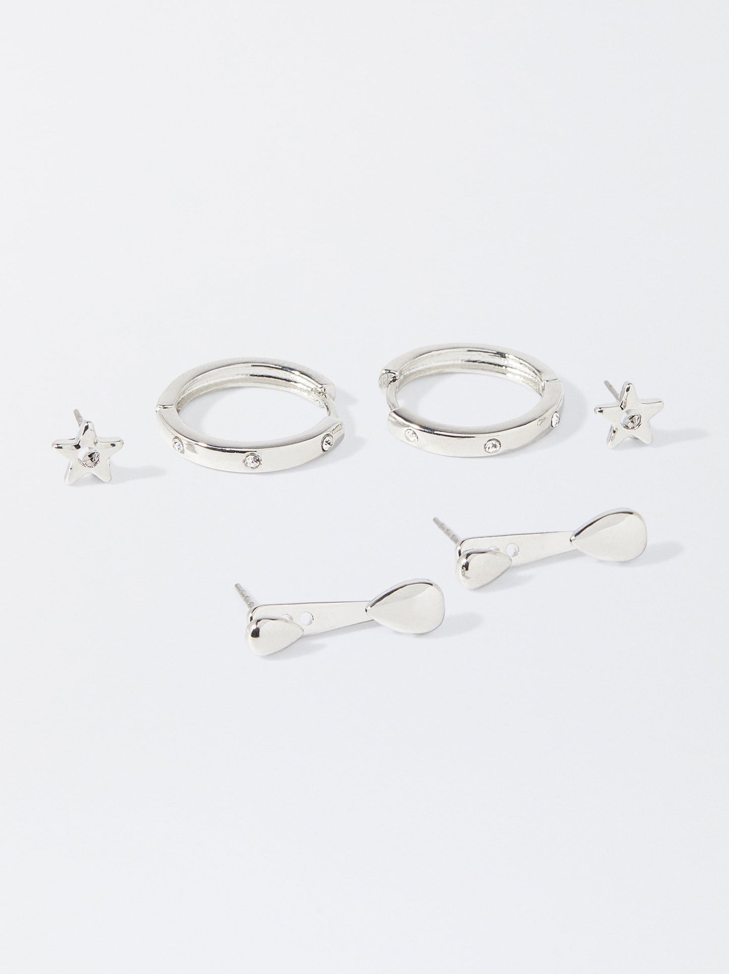 Set Of Silver-Plated Earrings