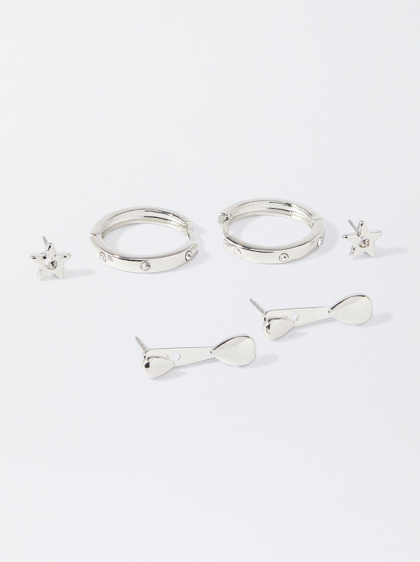 Set Of Silver-Plated Earrings