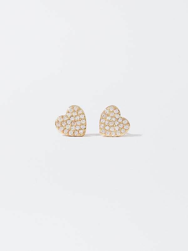 Heart Earrings And Zirconia