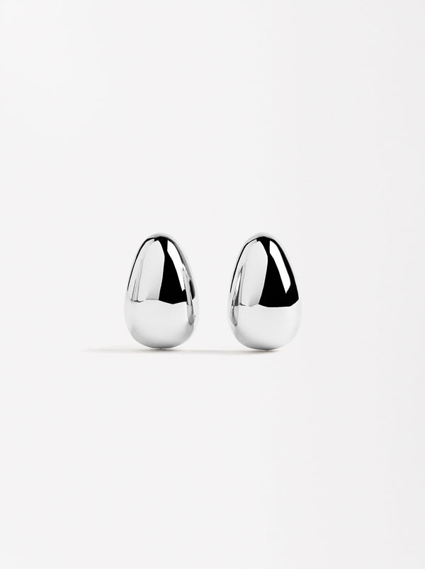 Silver Oval Earrings