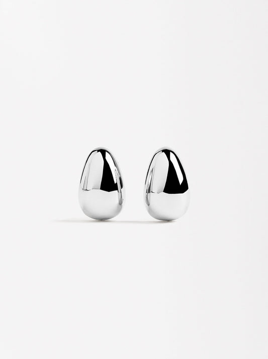 Silver Oval Earrings