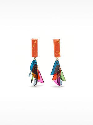 Earrings With Stone And Resin