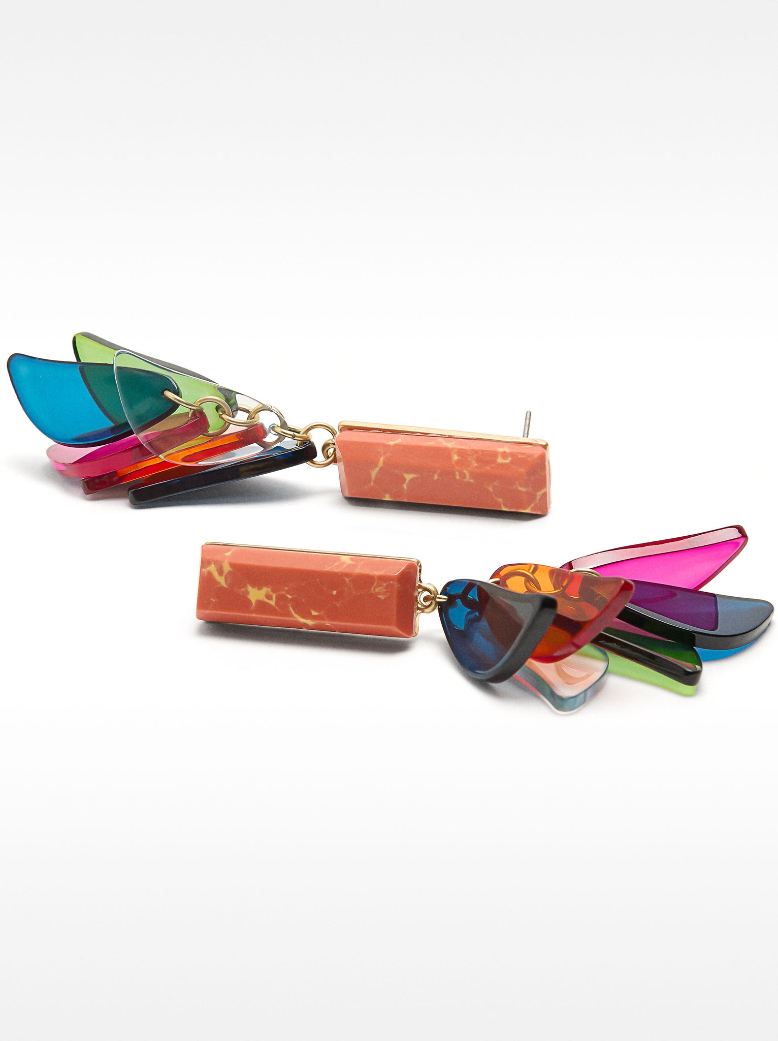 Earrings With Stone And Resin