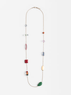 Long Necklace With Multicolored Stones