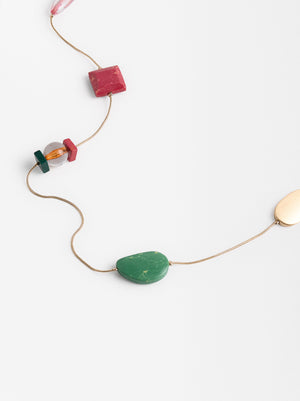 Long Necklace With Multicolored Stones