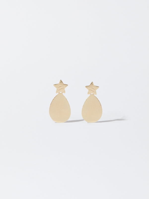 Oval Star Earrings