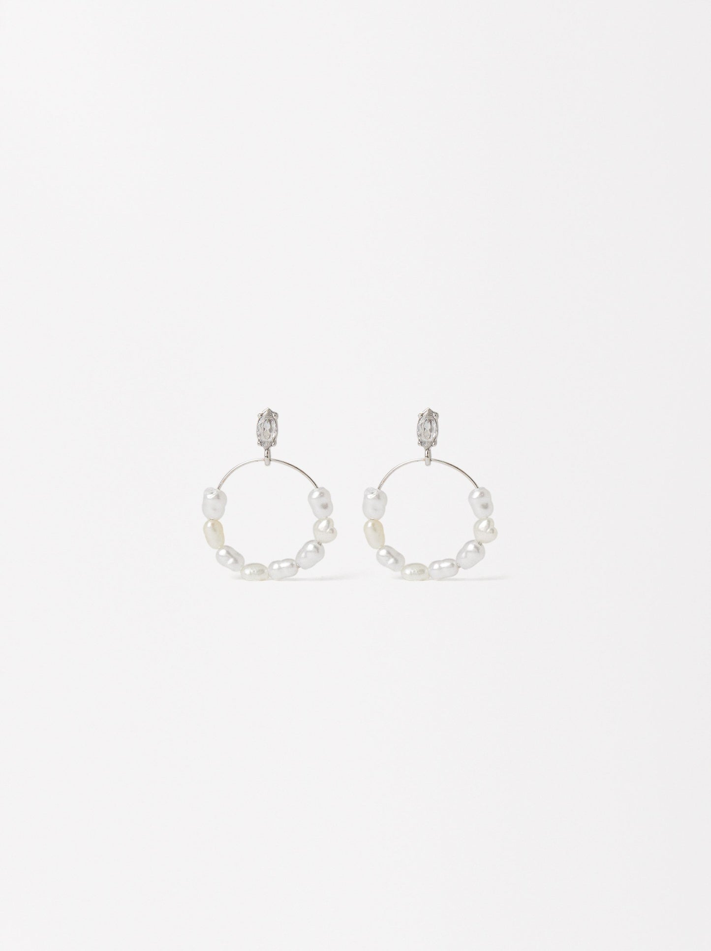 Earrings With Pearls And Zirconia
