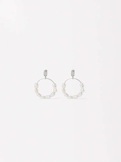 Earrings With Pearls And Zirconia