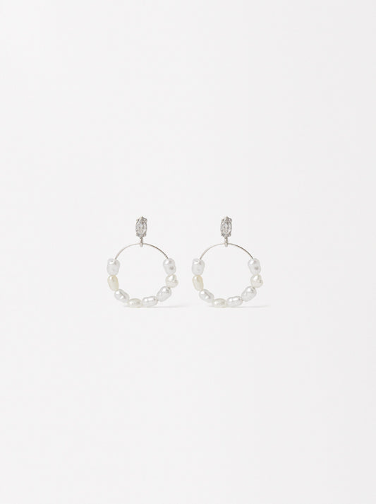 Earrings With Pearls And Zirconia