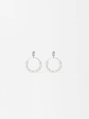 Earrings With Pearls And Zirconia