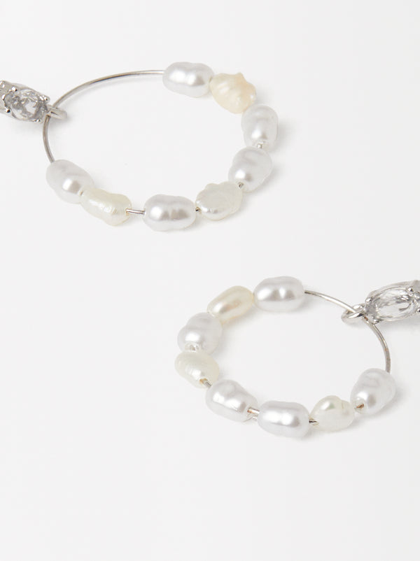 Earrings With Pearls And Zirconia