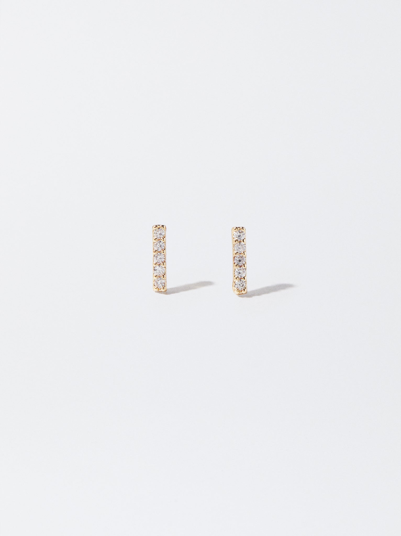 Golden Earrings With Zirconia