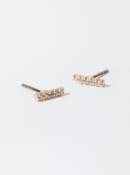 Golden Earrings With Zirconia