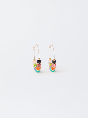 Multicoloured Hoop Earrings With Stones