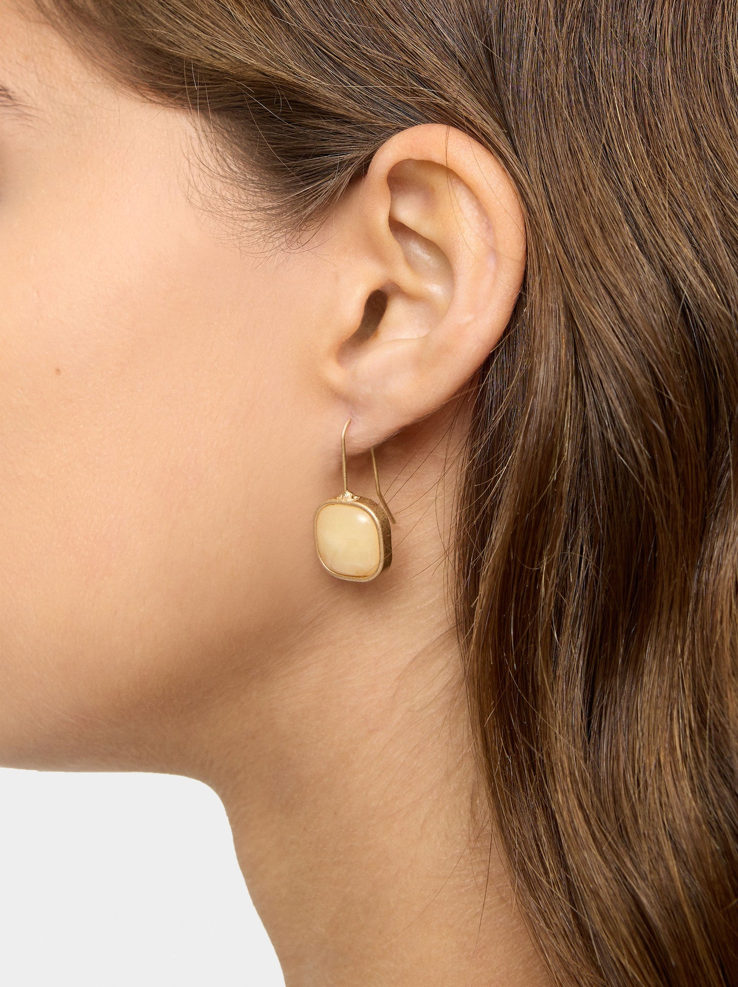 Gold Earrings With Stone Effect