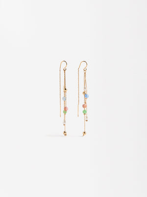 Long Earrings With Resin