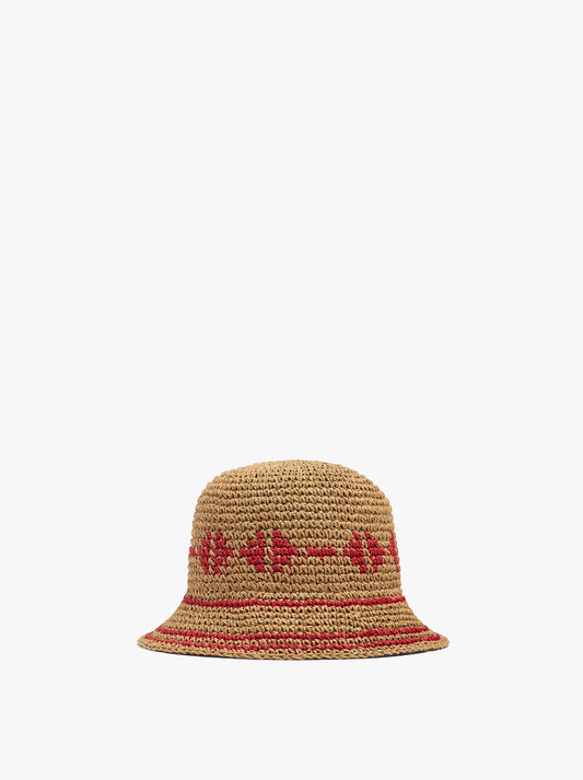 Bucket Bag Hat With Paper Straw Effect