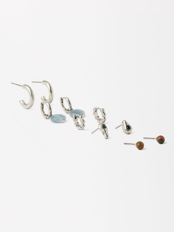 Set Of Earrings With Stone