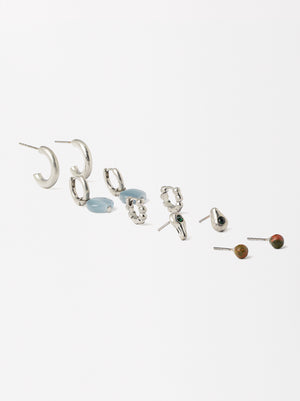 Set Of Earrings With Stone