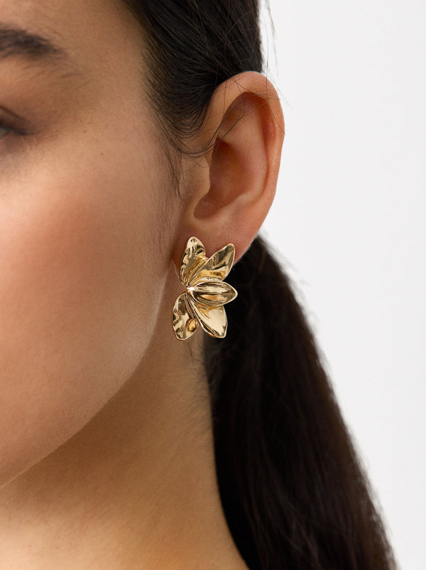 Gold Flower Earrings