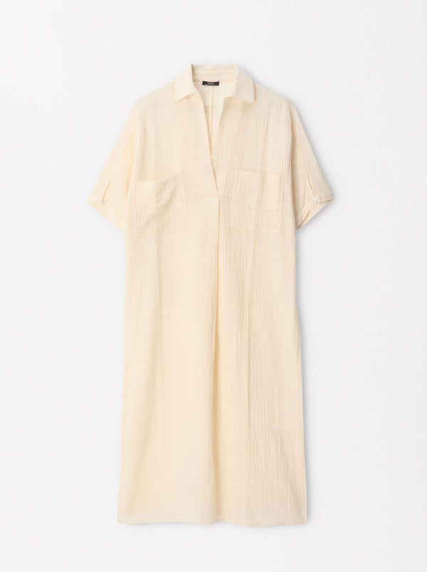 Textured Dress With Linen