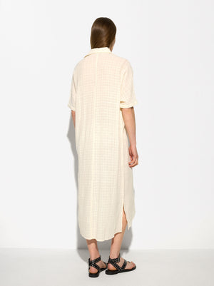 Textured Dress With Linen