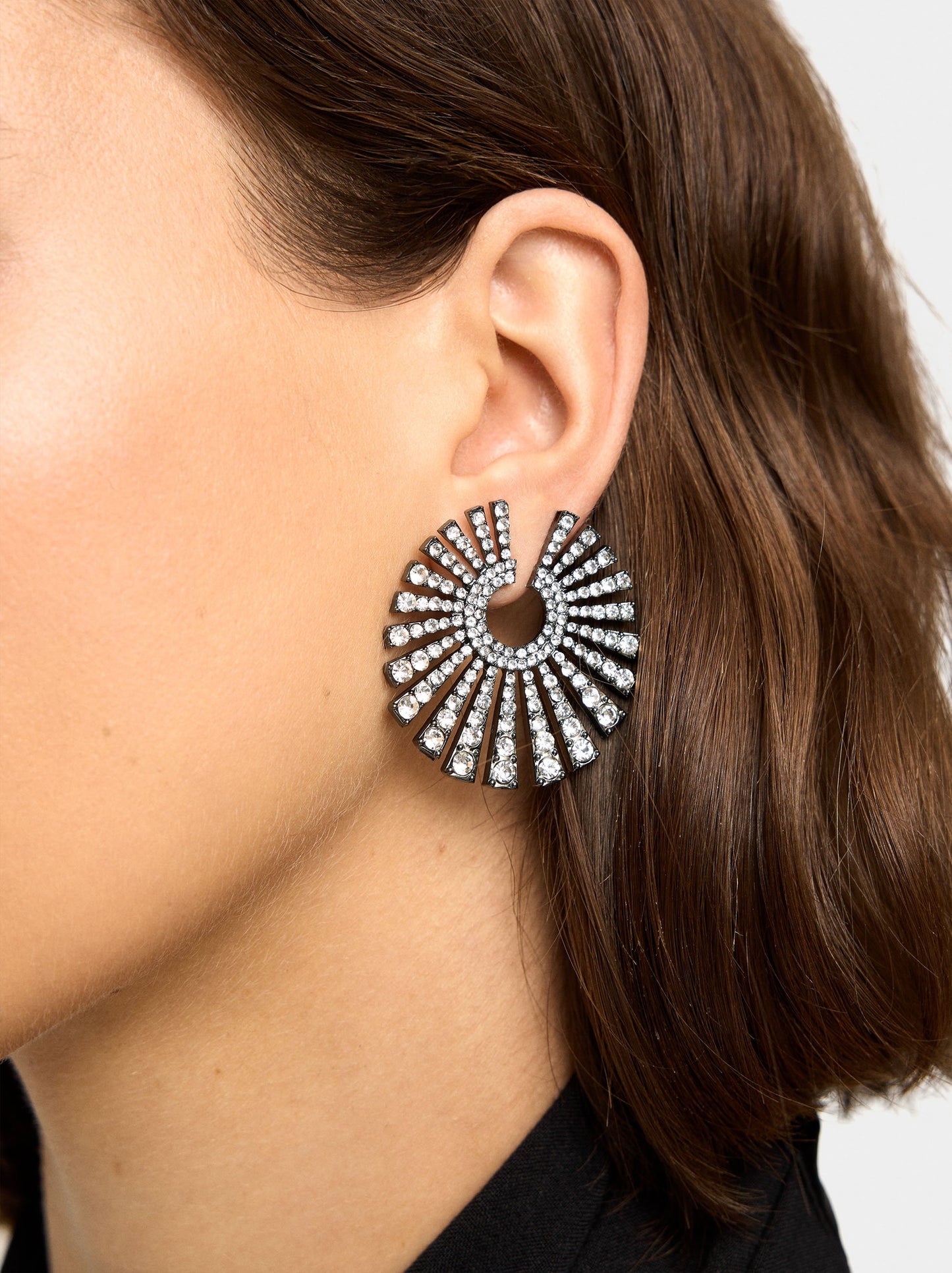 Round Earrings With Crystals