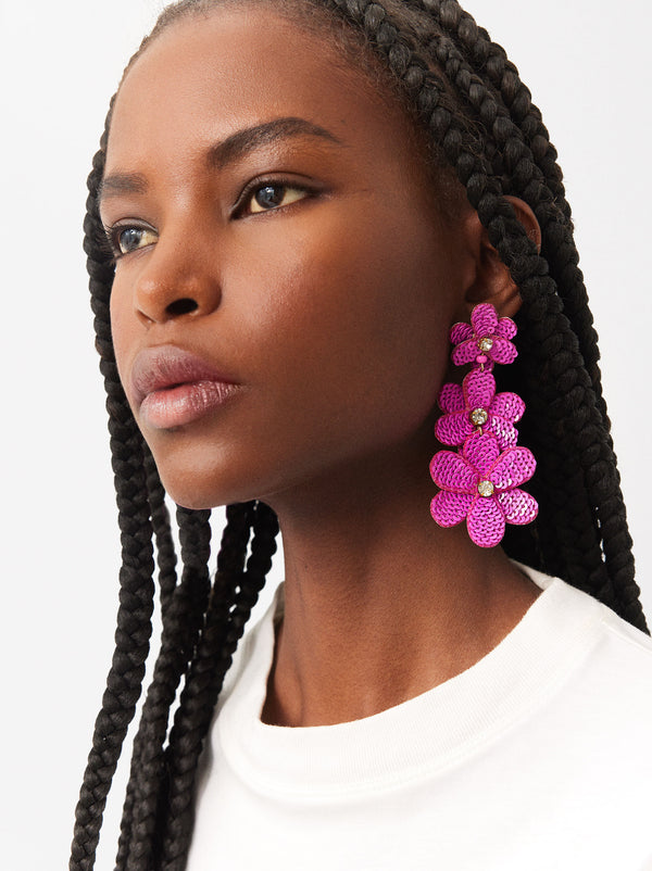 Long Flower Earrings