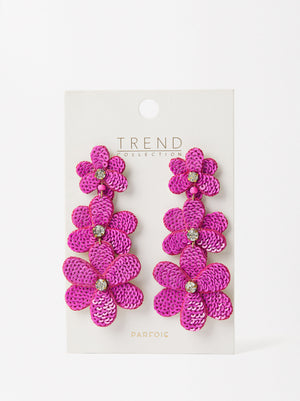 Long Flower Earrings