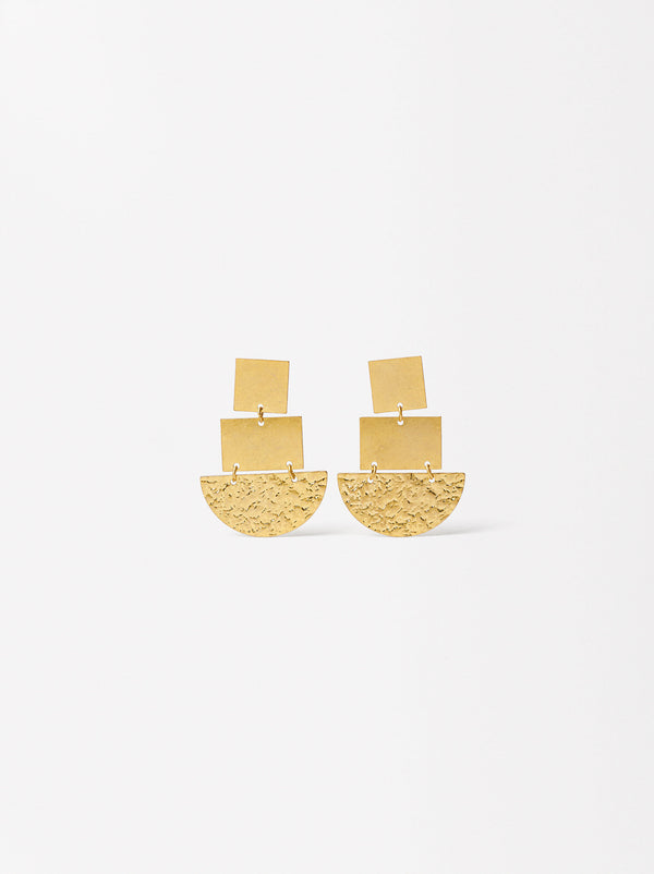 Textured Golden Earrings