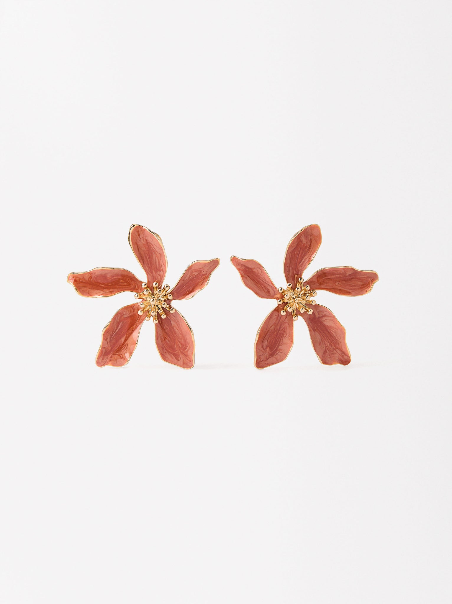 Enameled Flower Earrings