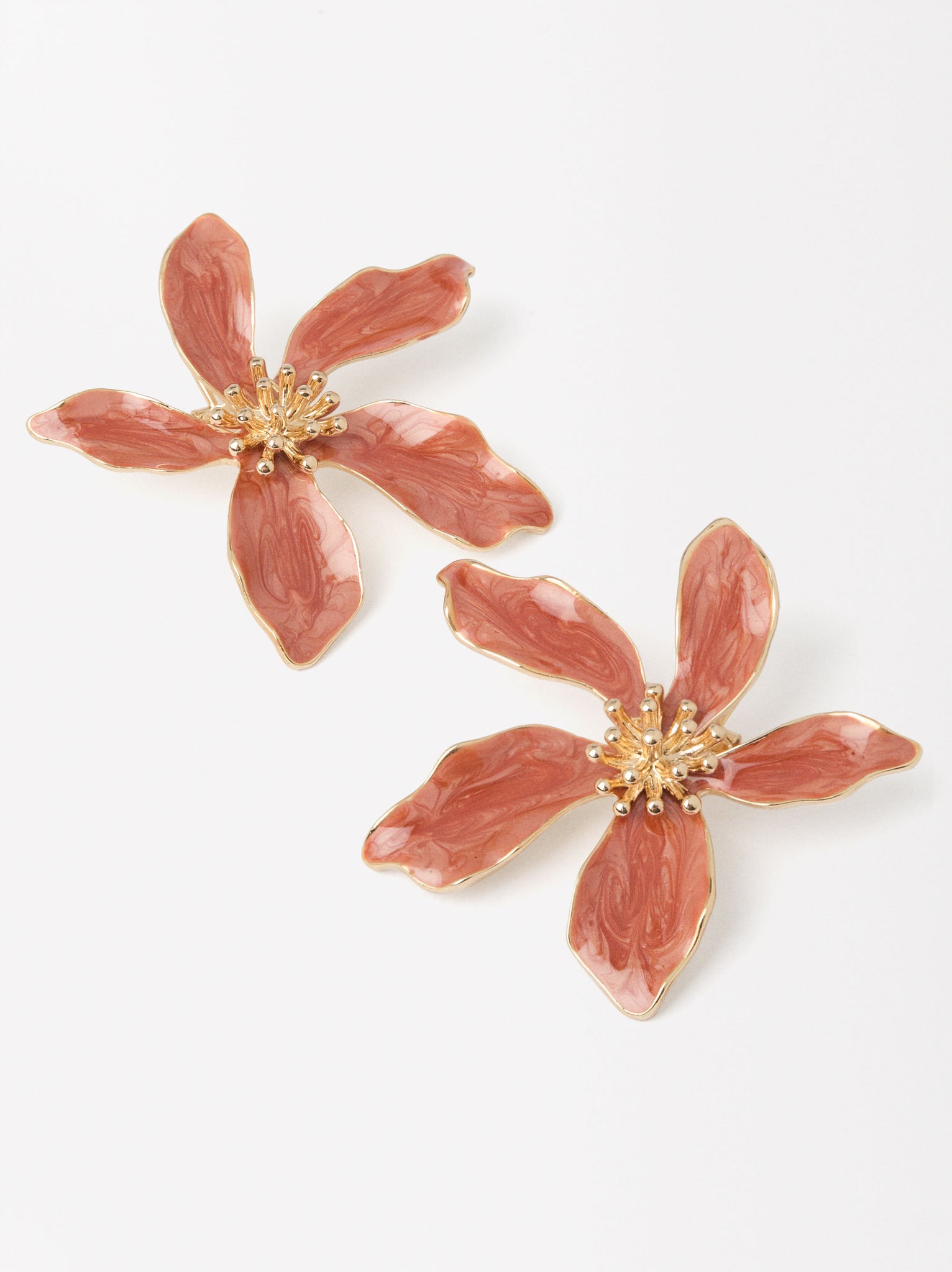 Enameled Flower Earrings