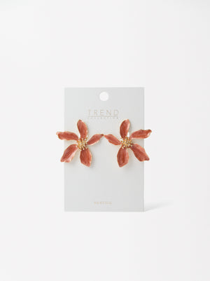 Enameled Flower Earrings