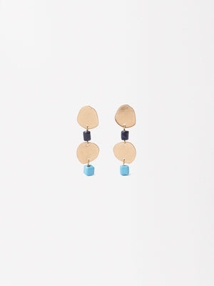 Long Earrings With Colored Details