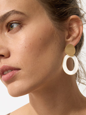 Oval Shell Earrings