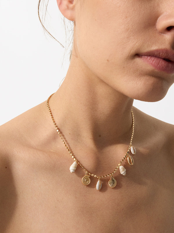 Golden Necklace With Shells