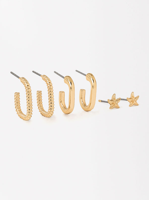 Golden Earrings Set