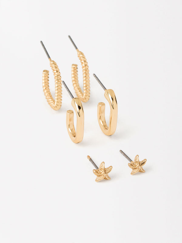 Golden Earrings Set