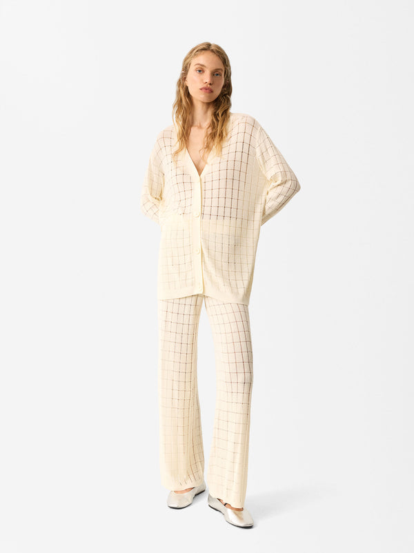 Pointelle Knit Trousers