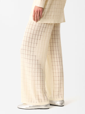 Pointelle Knit Trousers