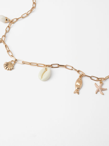 Golden Necklace With Shells