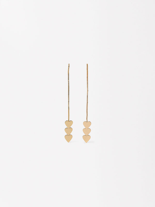 Long Heart Earrings