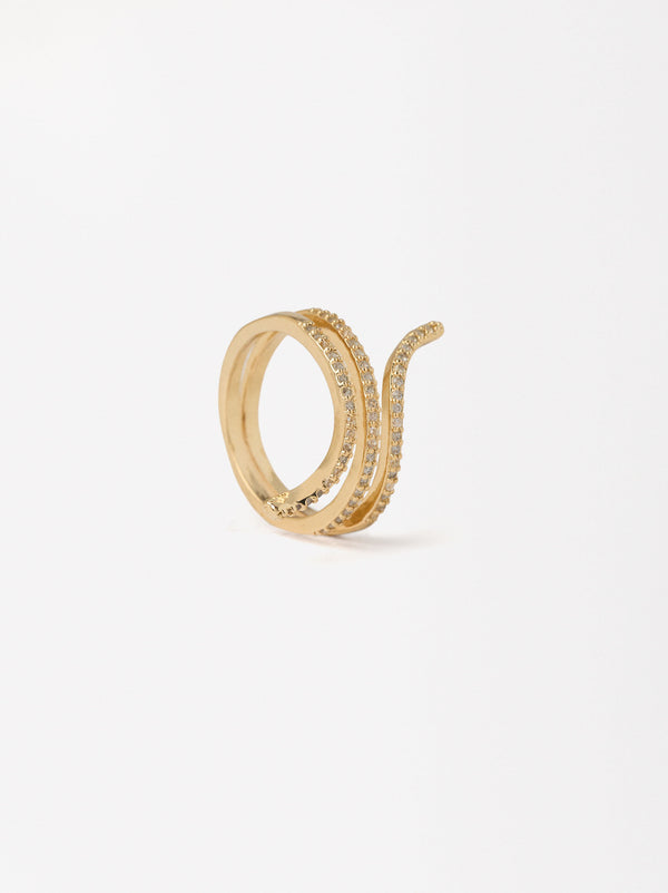 Spiral Ring With Zirconias