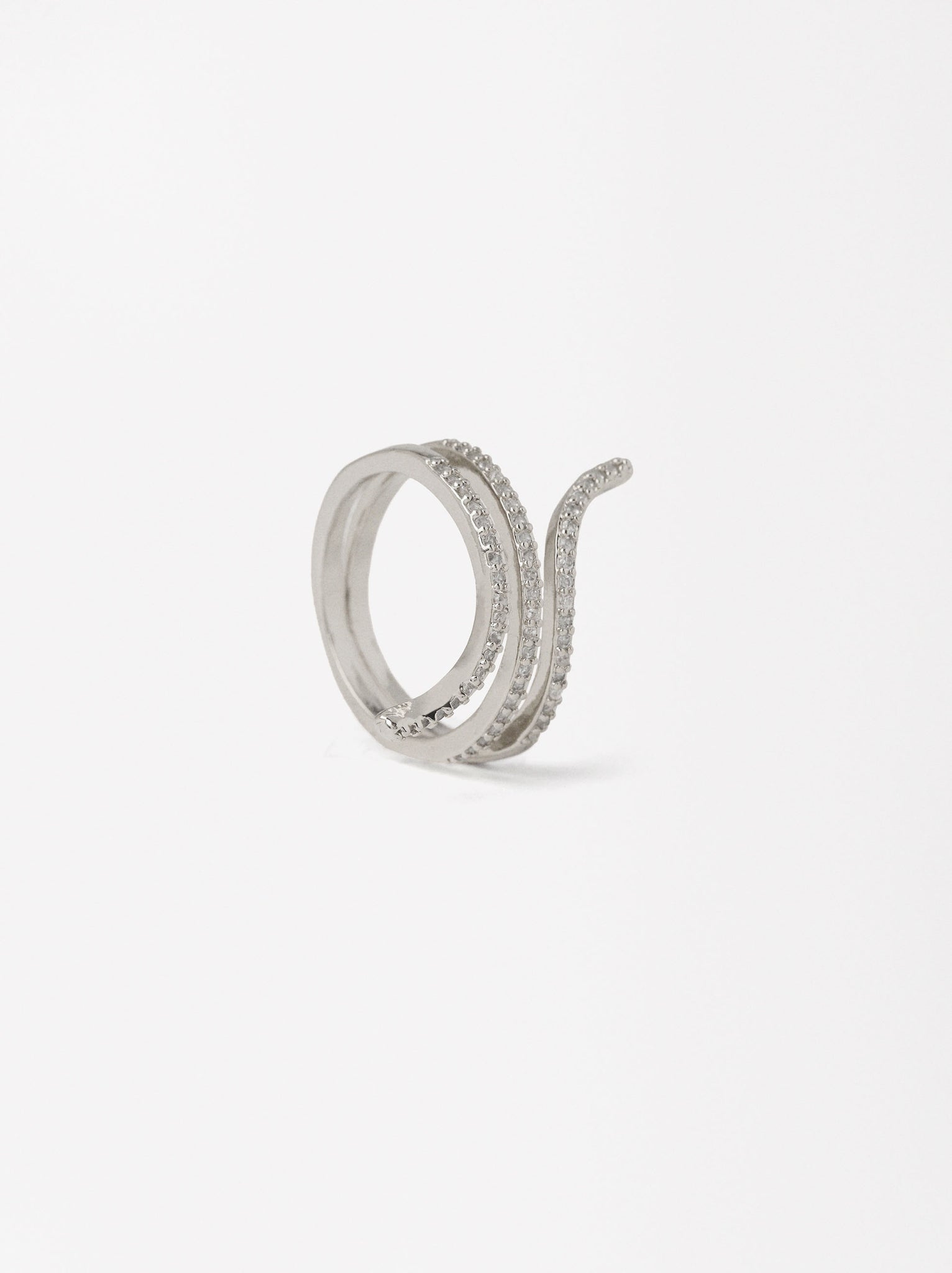 Spiral Ring With Zirconias