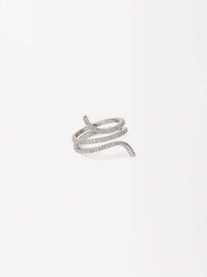 Spiral Ring With Zirconias