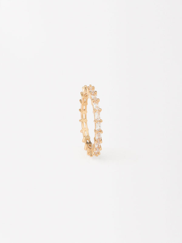 Golden Ring With Zircons