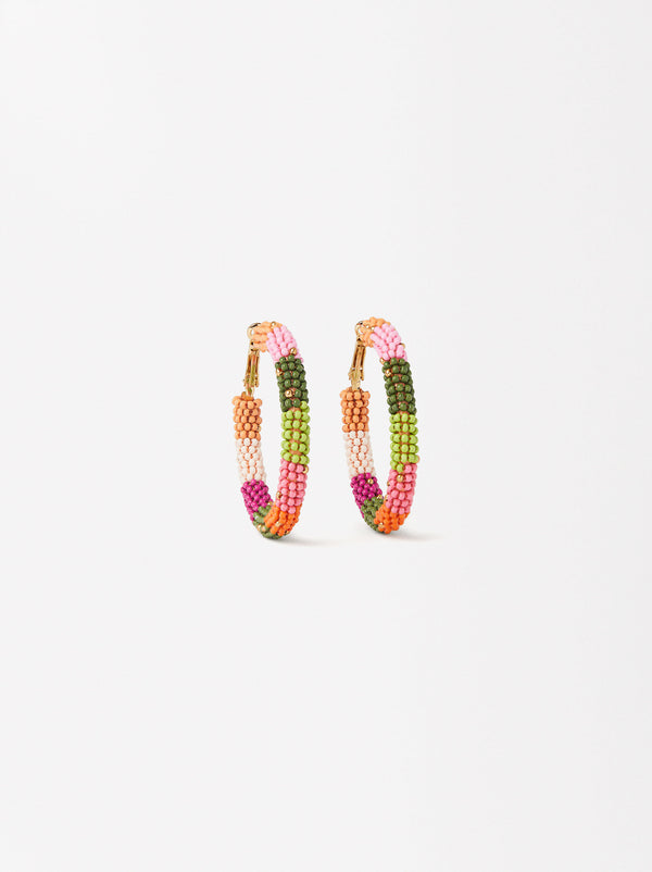 Beaded Hoop Earrings