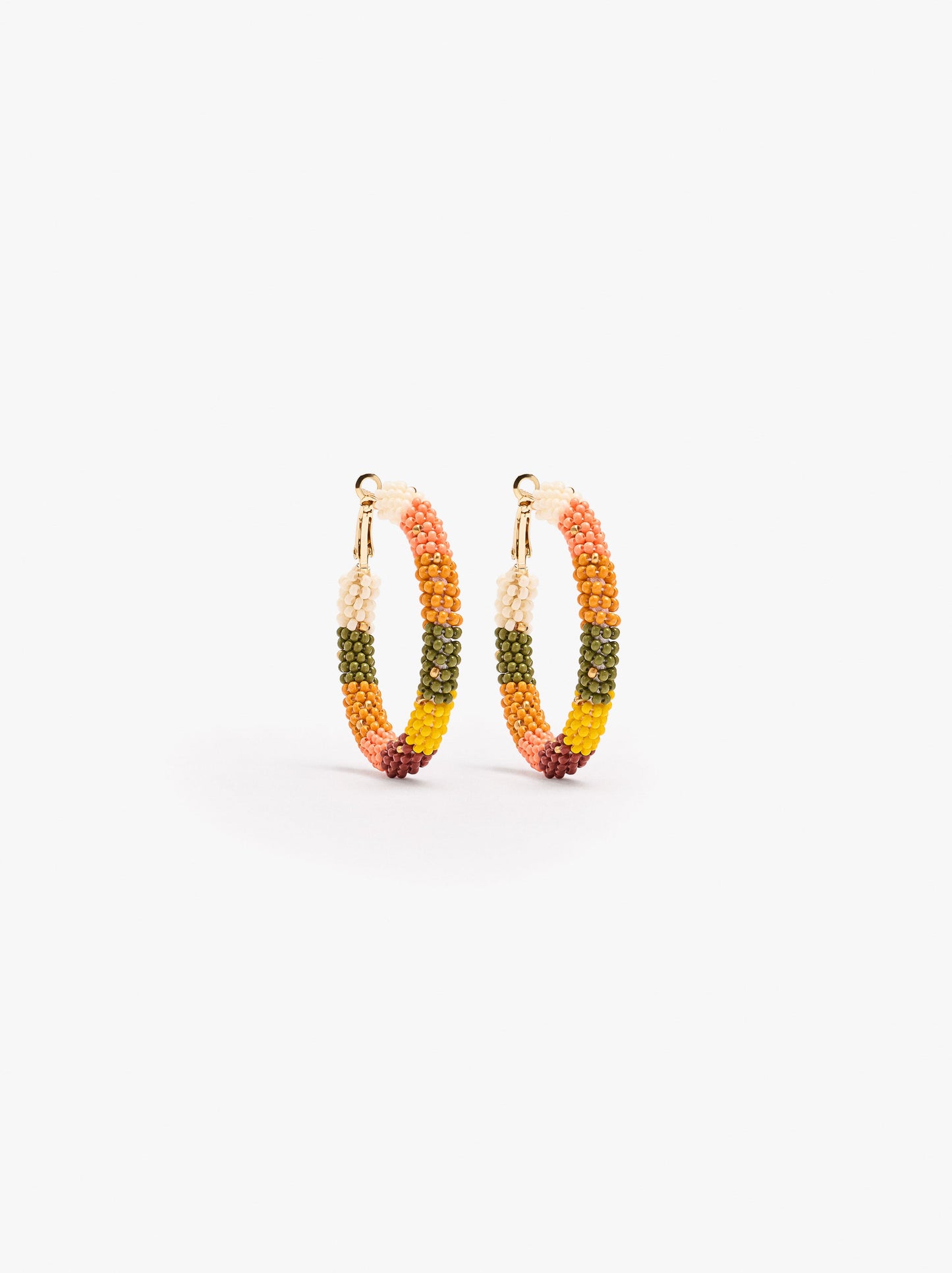 Hoop Earrings With Multicolor Beads