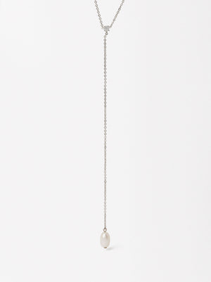 Necklace With Zirconia And Pearl