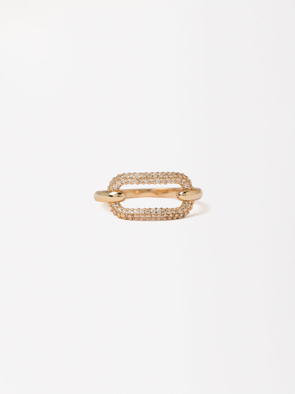 Golden Ring With Zirconia